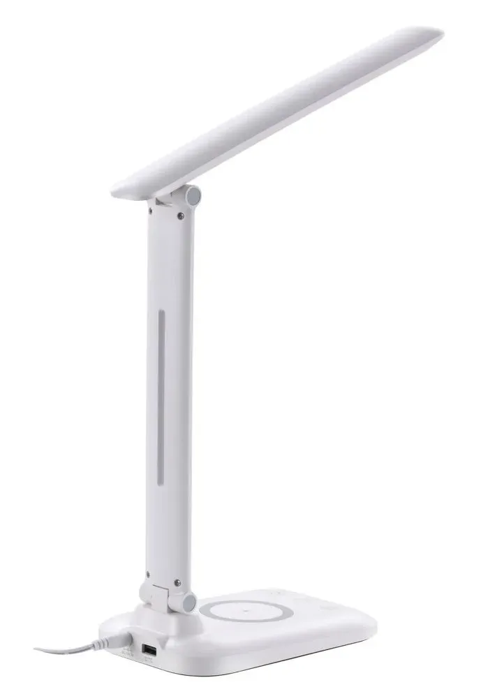 IMMAX LED stolní lampička LUMI/ Qi nabíjení/ 7W/ 300lm/ 12V/2A/ stmívatelná/ bílá