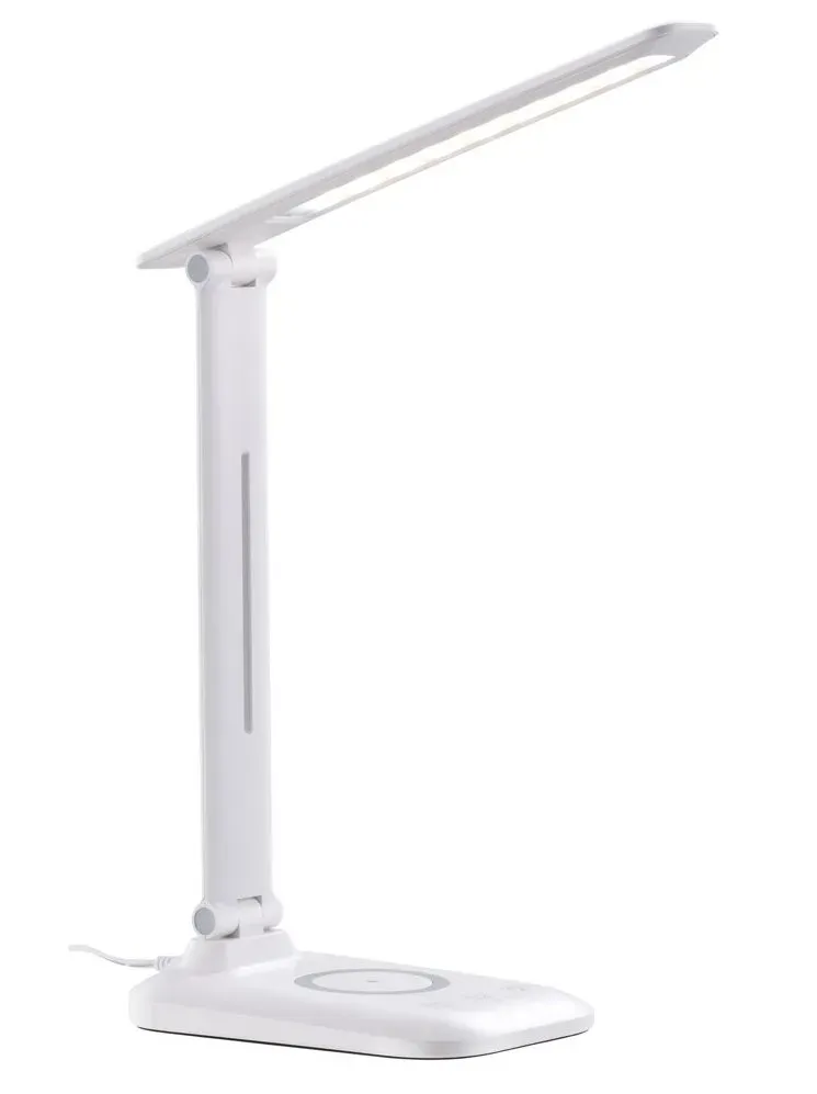 IMMAX LED stolní lampička LUMI/ Qi nabíjení/ 7W/ 300lm/ 12V/2A/ stmívatelná/ bílá
