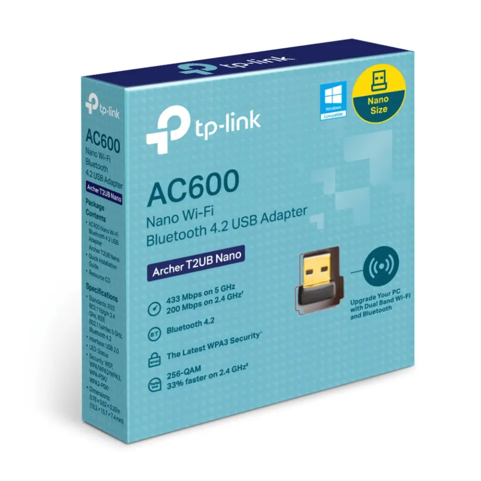 TP-Link Archer T2UB Nano - AC600 Nano Wireless, BT 4.2, USB Adaptér