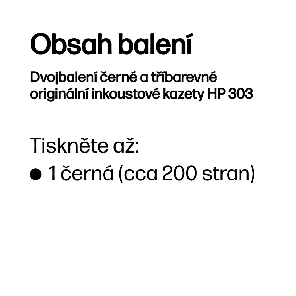 HP 303 Dvojbalení černé a tříbarevné originální inkoustové kazety