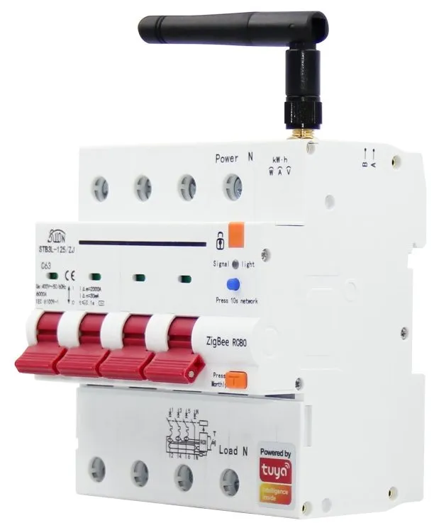 IMMAX NEO SMART jistič 3P+N 10-63A s proudovým chráničem, měření spotřeby, Zigbee 3.0, TUYA