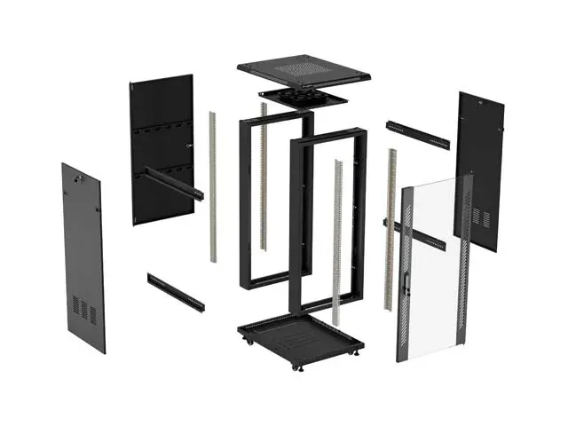 LANBERG Volně stojící skříň 19" 42U/600x800 (v rozloženém stavu) černá (RAL9004)