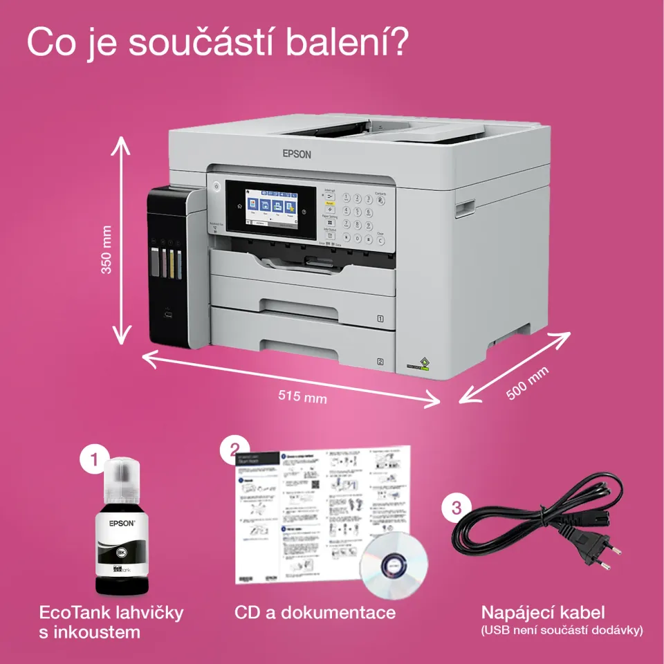 EPSON EcoTank Pro M15180 - A3+/32ppm/USB/Ethernet/Wi-Fi Direct/LCD displej/DADF/