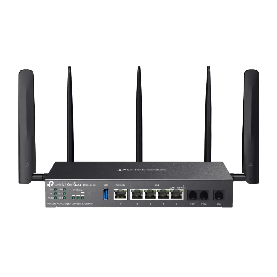 TP-Link Omada DR3650v-4G 4G+ Cat6 AX3000 Gigabit Desktop DSL Gateway