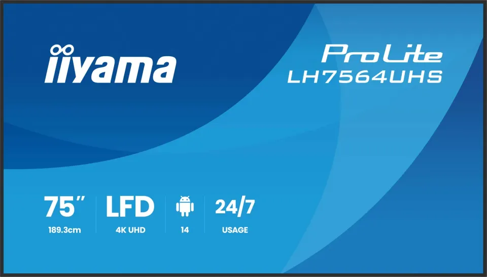 75" iiyama LH7564UHS-B1AG:VA, 4K UHD,Android,24/7