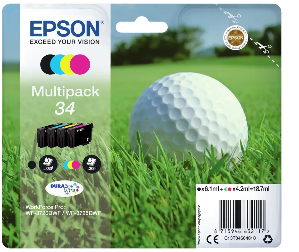 EPSON cartridge T3466 (black/cyan/magenta/yellow) multipack (golfový míček)
