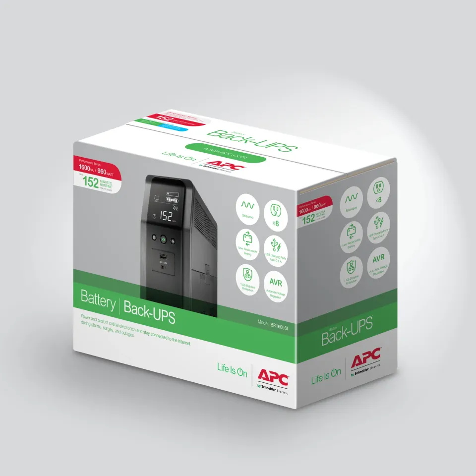 APC Back UPS Pro BR 1600VA, Sinewave,8 Outlets, AVR, LCD interface