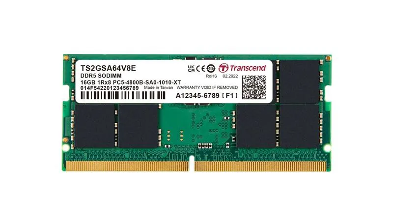 Transcend paměť 16GB SODIMM DDR5 5600 1Rx8 (2Gx8)x8 CL46 1.1V (TS2GSA64V6E6)