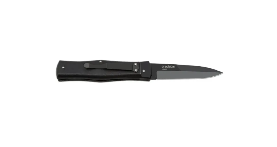 Vyhazovací zavírací nůž PREDATOR BLACKOUT s klipem - ocel N690, povrch DLC 241-BH-1/B/KLIP