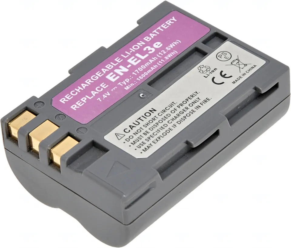 T6 Power battery for Nikon EN-EL3e, EN-EL3, EN-EL3a, 1700mAh, 12.6Wh