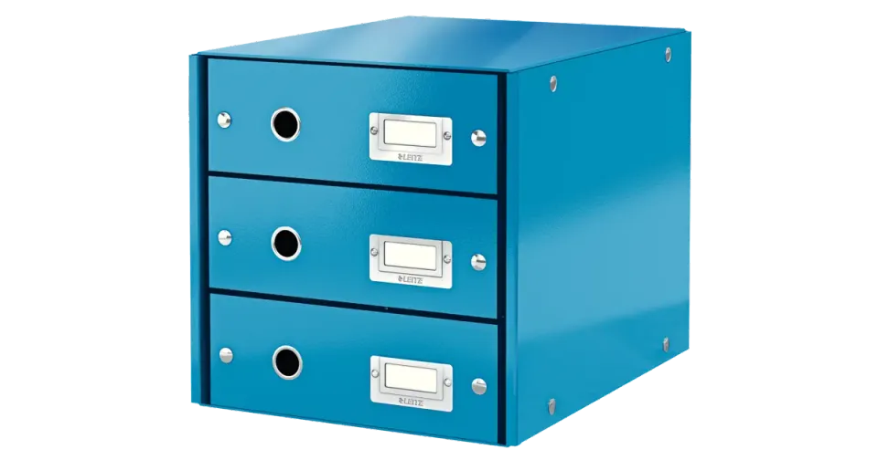 LEITZ Zásuvkový box Click&Store, 3 zásuvky, modrá