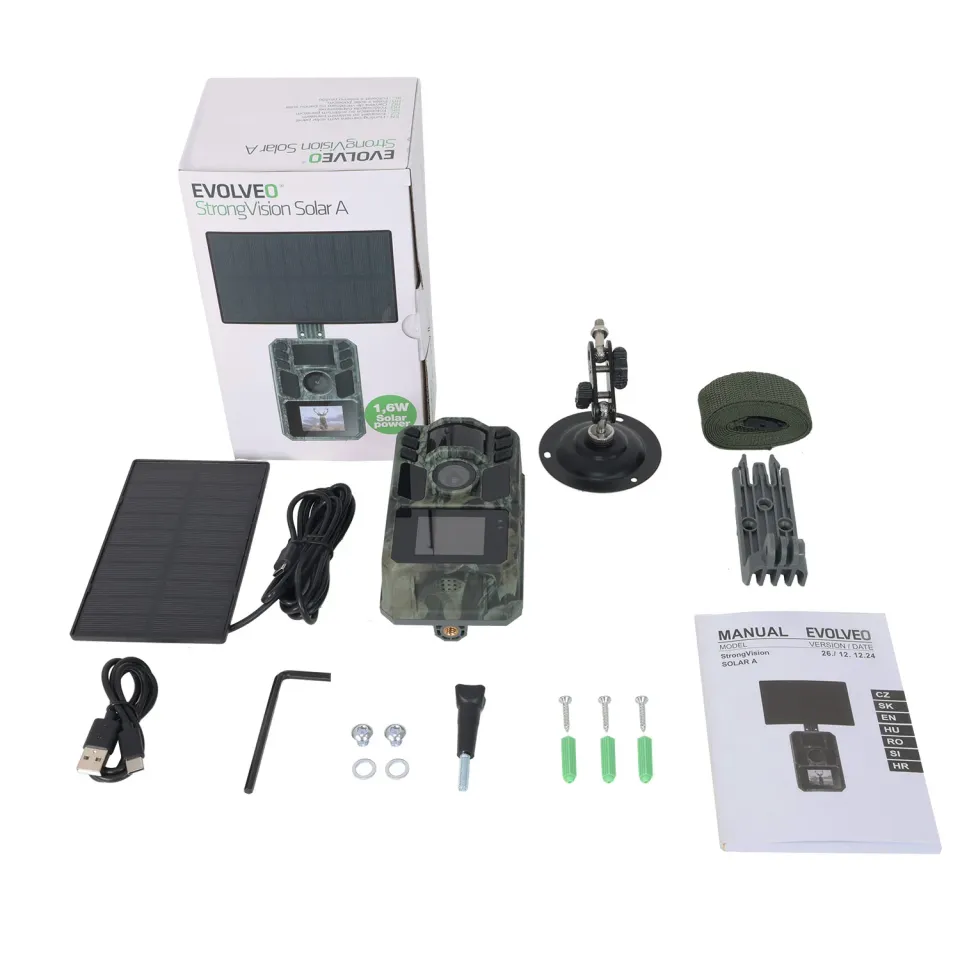 EVOLVEO StrongVision Solar WiFi, fotopast s Aplikací WiFi a solárním panelem