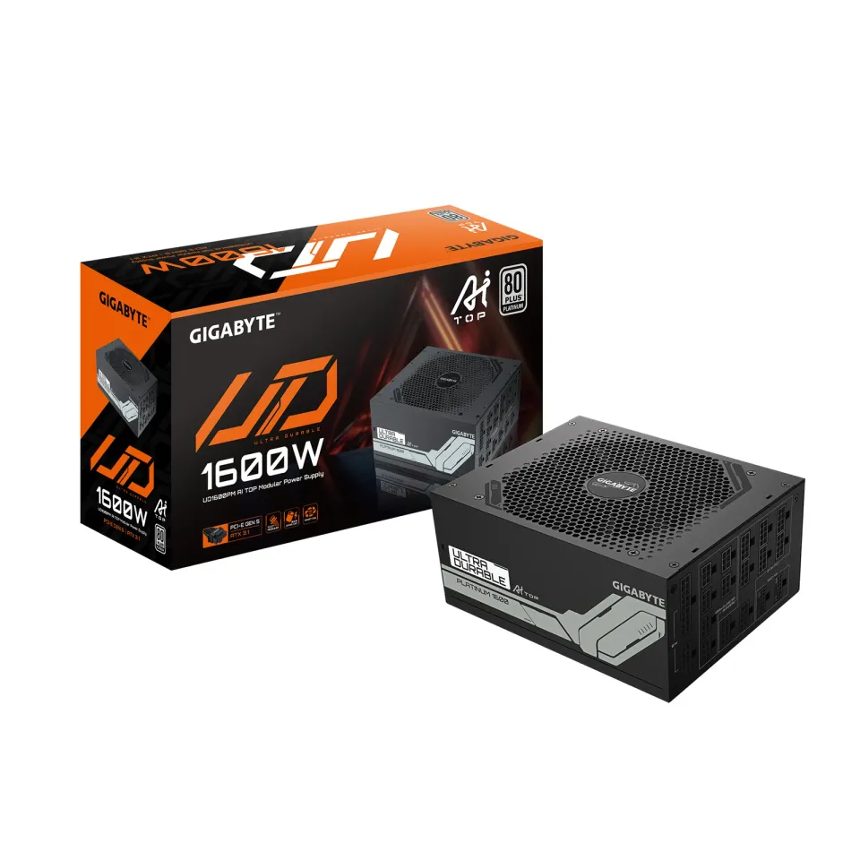 GIGABYTE zdroj UD1600PM PG5 AI TOP, 1600W, 80+ Platinum, 140mm fan