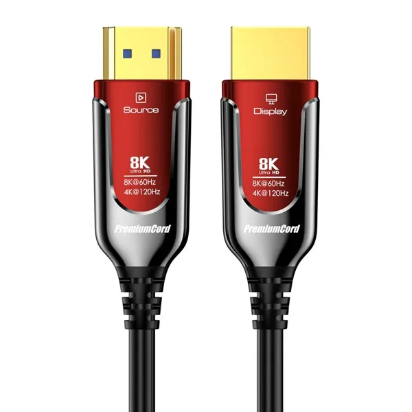 PremiumCord Ultra High Speed HDMI 2.1 optický fiber kabel 8K@60Hz,zlacené 15m (kphdm21r15)