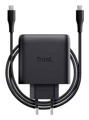 TRUST GaN Nabíječka MAXO 65W 2-Port, USB-C, černá