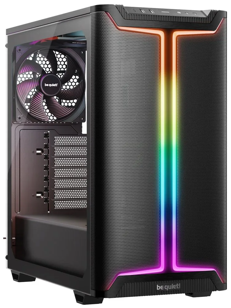 Be quiet! skříň PURE BASE 501DX / ATX / 3x140mm PWM fan / ARGB LED pásek / USB3.2 / temperované sklo / černá