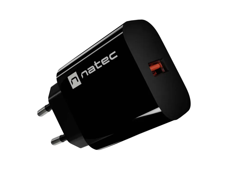 Universální nabíječka Natec RIBERA 18W, 1X USB-A,černá