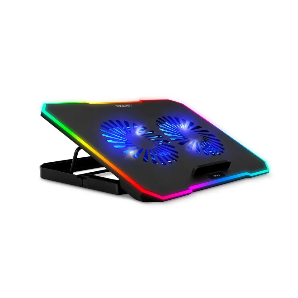EVOLVEO CoolPro, chladící podložka pod notebook, 2x ventilátor, RGB podsvícení,