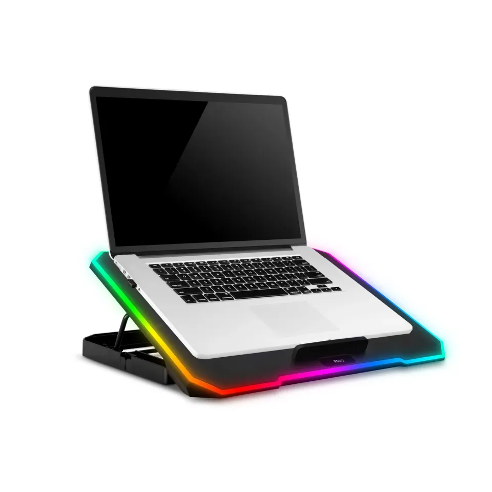 EVOLVEO CoolPro, chladící podložka pod notebook, 2x ventilátor, RGB podsvícení,