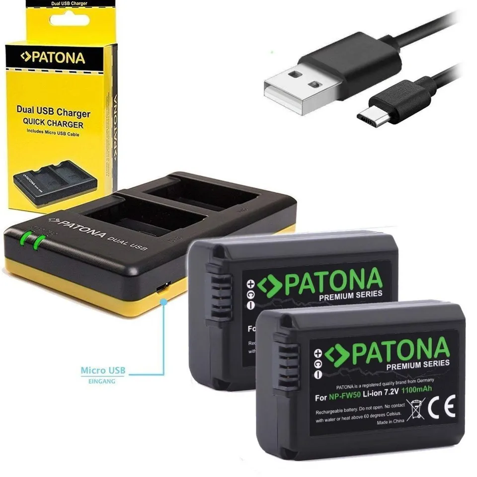 PATONA nabíječka Foto Dual Quick Sony NP-FW50 + 2x baterie 1100mAh USB