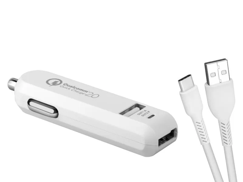 AVACOM CarMAX 2 nabíječka do auta 2x Qualcomm Quick Charge 2.0, bílá barva (USB-