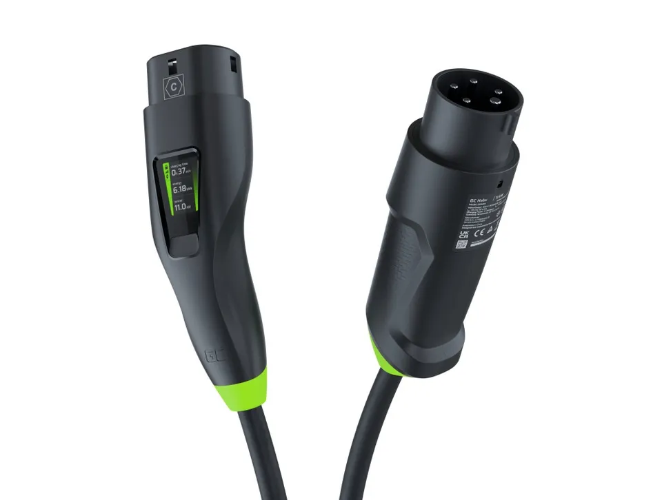 Green Cell Habu EV Mobile Charger 11 kW 7 m Type 2 to CEE 16 A for Charging Elec