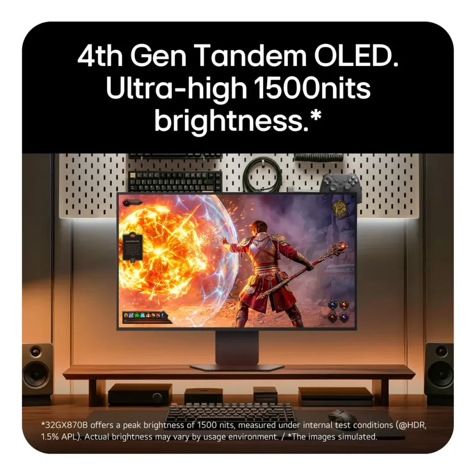 LG UltraGear/32GX870B-B/31,5"/OLED/4K UHD/240Hz/0,03ms/Černá/2R