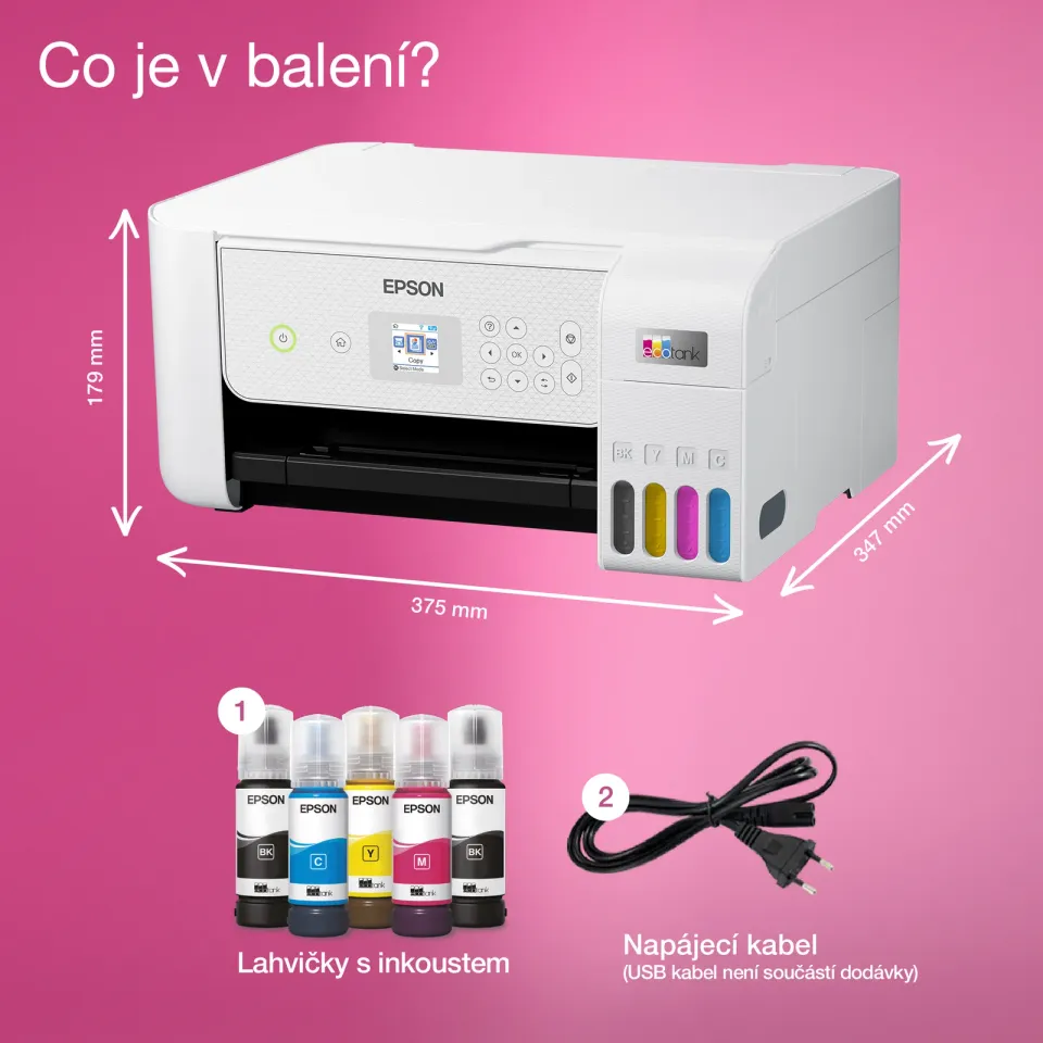 EPSON EcoTank L3286, inkoustová multifunkční tiskárna, bílá