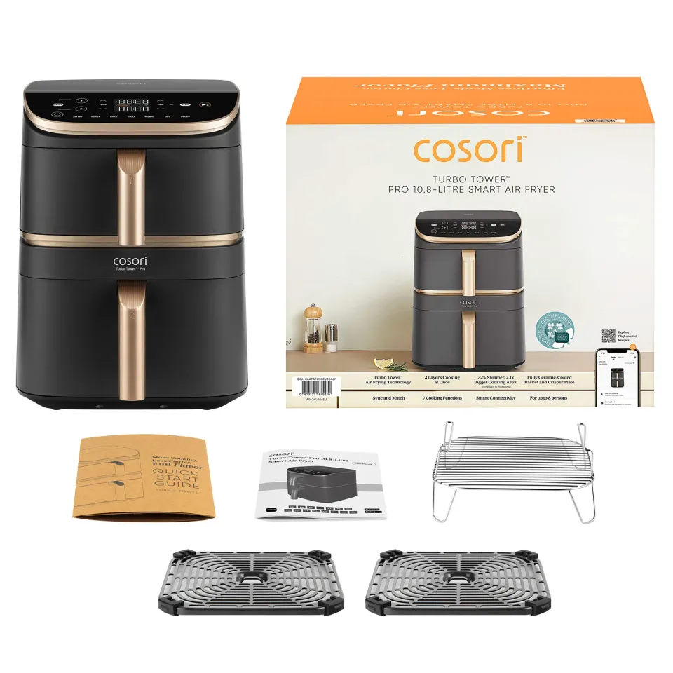 Cosori Turbo Tower Pro chytrá horkovzdušná fritéza 10,8l černá
