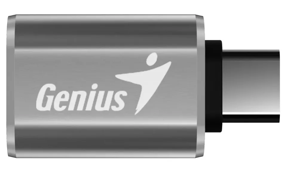 Genius ACC-C2A, Redukce, USB 3.0, USB typ C na USB typ A, kovově šedá