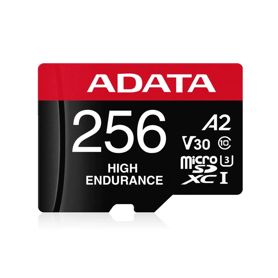 ADATA MicroSDXC karta 256GB High Endurance UHS-I C10 V30 A2 (R:100/W:85 MB/s) + SD adaptér