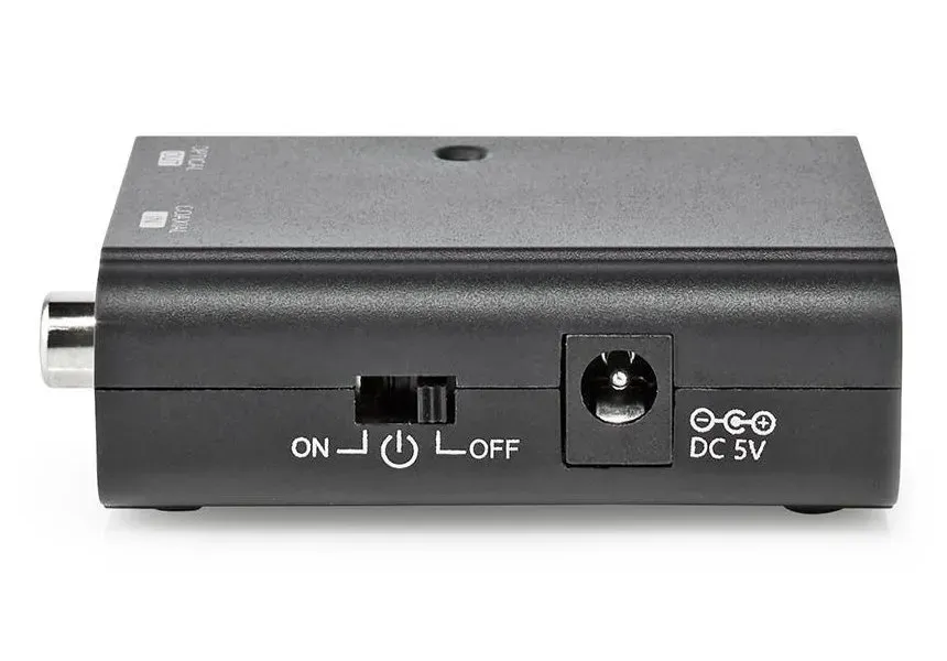 Nedis ACON2505BK - Digitální audio převodník | 1cestný | Vstupní konektor: 1x S
