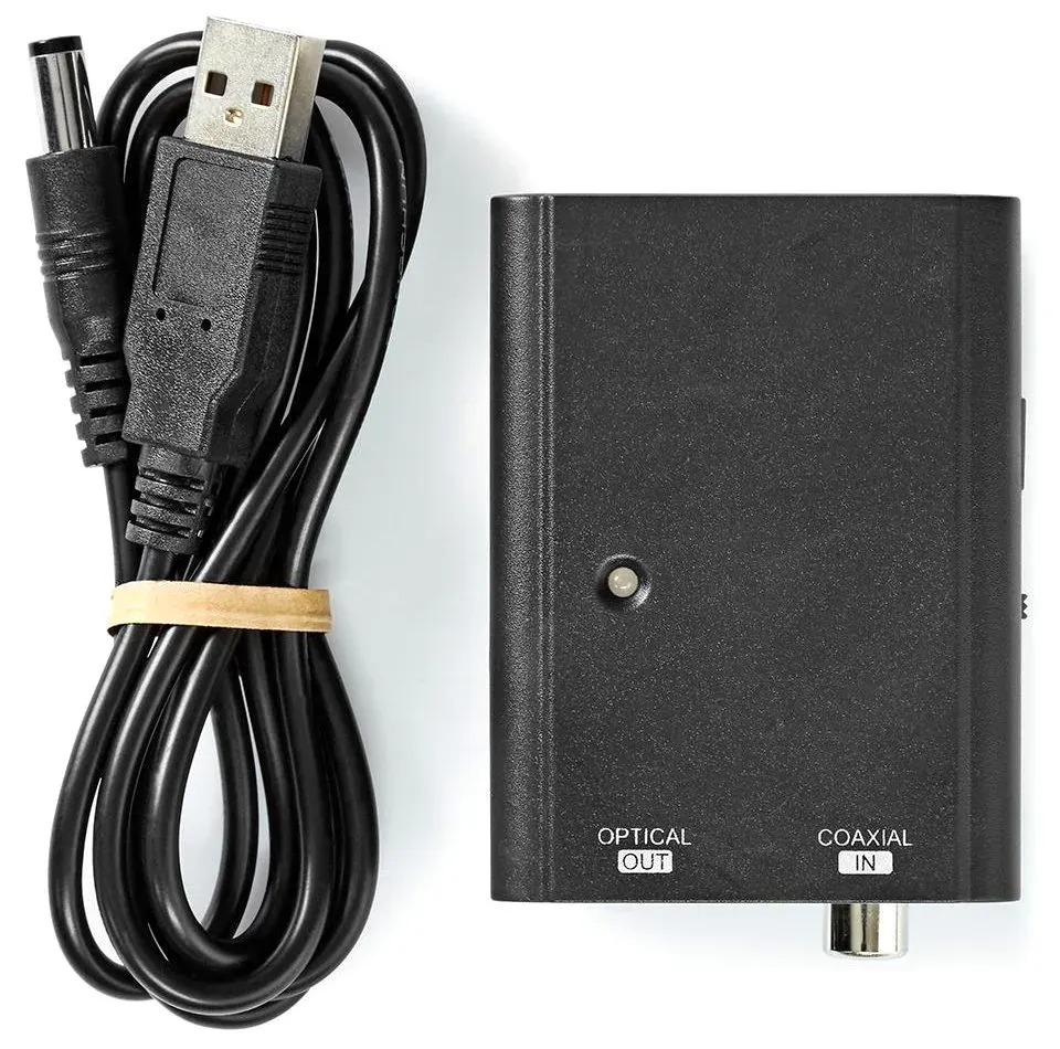 Nedis ACON2505BK - Digitální audio převodník | 1cestný | Vstupní konektor: 1x S