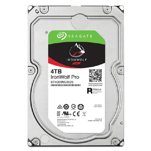 SEAGATE ST4000NT001 hdd IronWolf PRO 4TB CMR 7200rpm 256MB NAS HDD 24x7 250MB/s 3.5 RAID SATA3-6Gbps