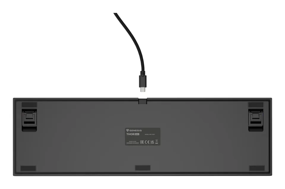 Herní mechanická klávesnice Genesis THOR 404/RGB/Gateron Yellow Pro/Drátové USB-A/US layout/Černá