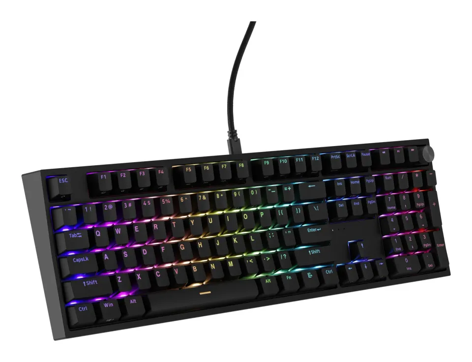 Herní mechanická klávesnice Genesis THOR 404/RGB/Gateron Yellow Pro/Drátové USB-A/US layout/Černá