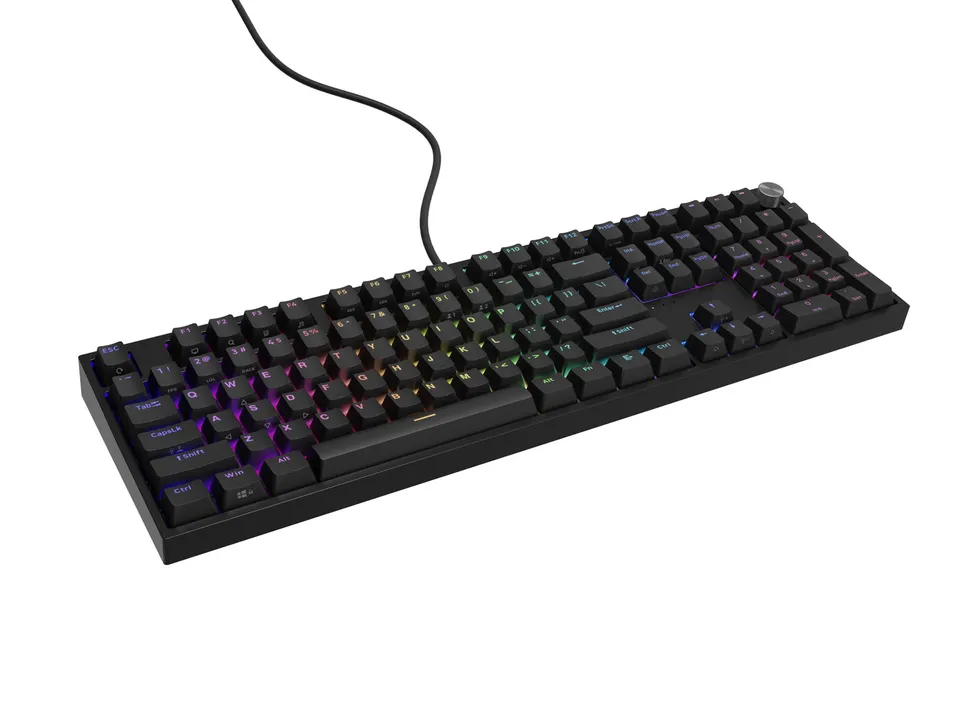 Herní mechanická klávesnice Genesis THOR 404/RGB/Gateron Yellow Pro/Drátové USB-A/US layout/Černá