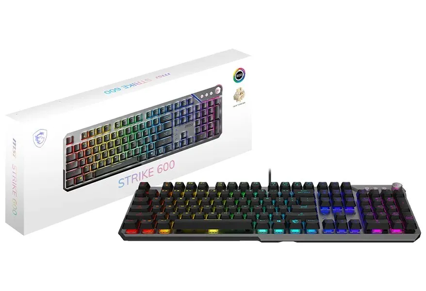 MSI herní klávesnice STRIKE 600 V2 Silent/ drátová/ mechanická/ RGB podsvícení/ USB/ CZ+SK layout