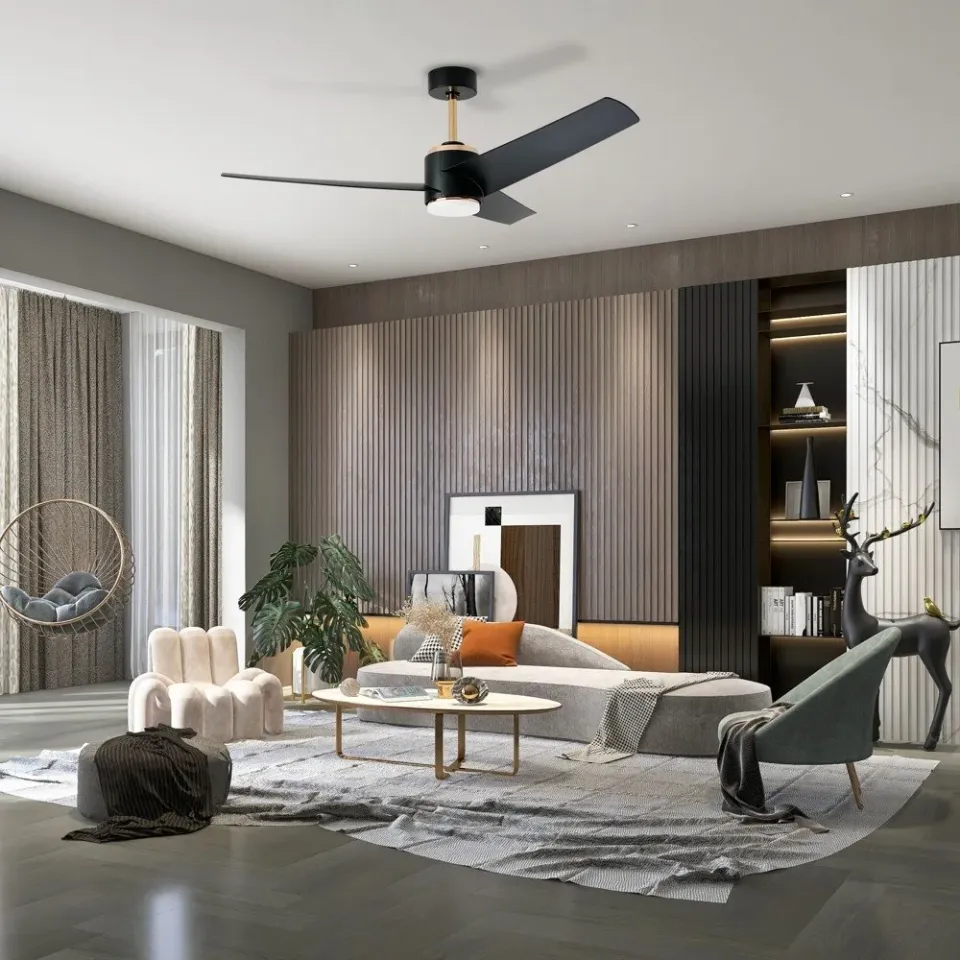 IMMAX NEO LITE BEAUTY SMART LED stropní svítidlo s ventilátorem 18W, Wi-Fi, TUYA, růžové zlato-černé