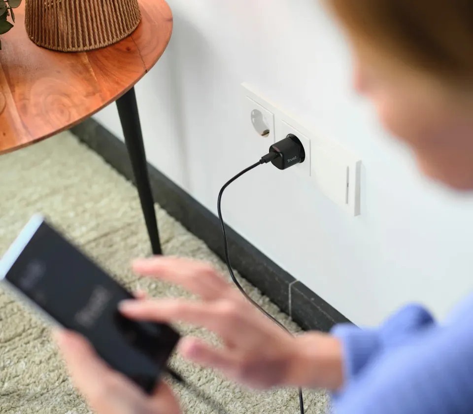 TRUST nabíječka 20W Maxo, USB-C, Nabíječka do zdi, černá
