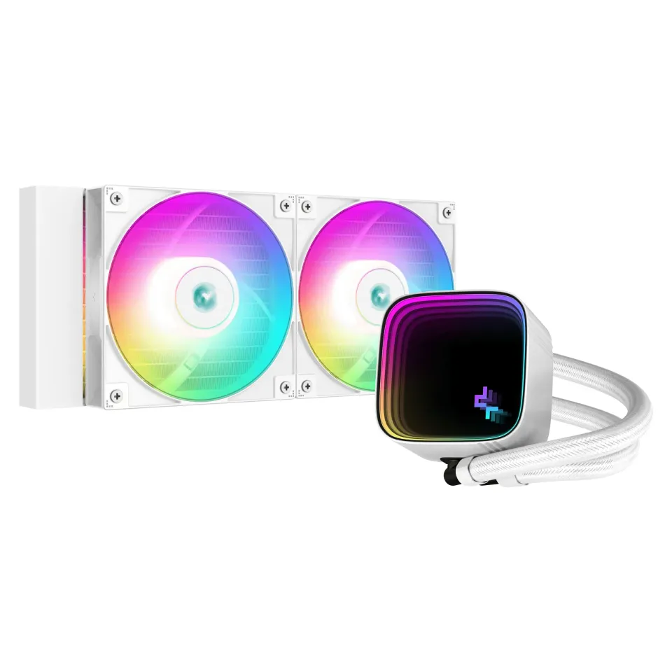 DEEPCOOL vodní chladič LS520 SE / 2x120 mm fan / ARGB / Intel i AMD / pro SI / bílý