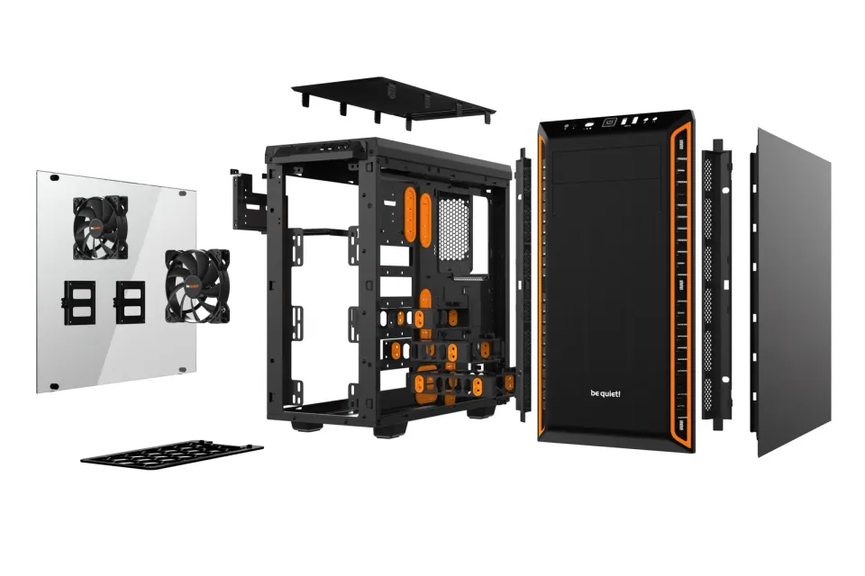 Be quiet! skříň PURE BASE 600 Window / MidT / průhledná bočnice / bez zdroje / 2xUSB 3.0 / černo-oranžová