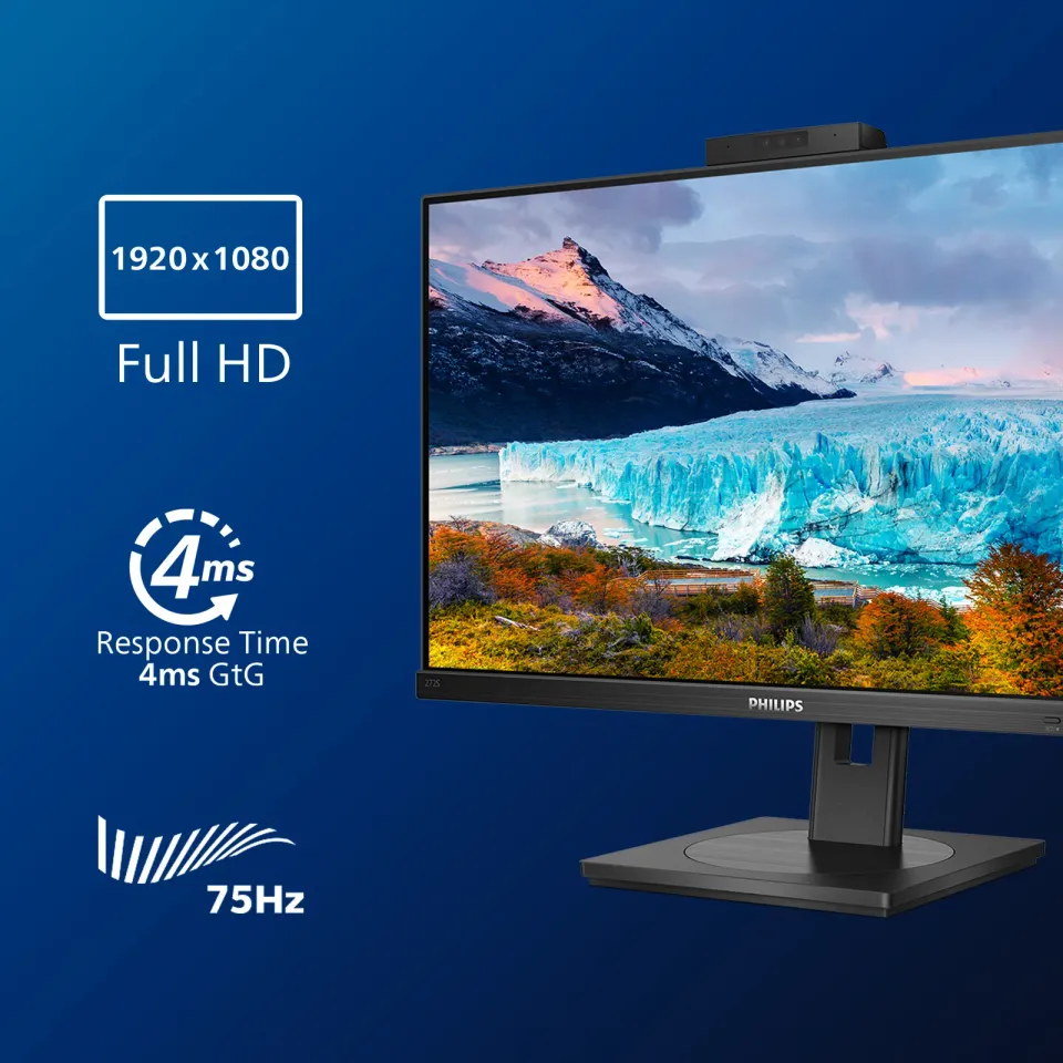 Philips LCD 272S1MH 27" IPS/1920x1080@75Hz/4ms/250cd/VGA/DVI/HDMI/DP/4xUSB/Webca
