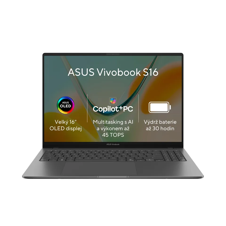 ASUS Vivobook S16/S5608QA/SDX1-26-101/16"/WUXGA/16GB/512GB/Adreno/W11H/Gray/2R