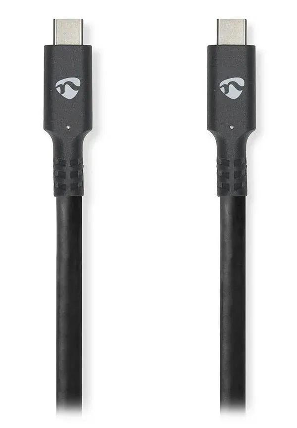 NEDIS kabel USB 3.2 Gen 1/ zástrčka USB-C - zástrčka USB-C/ 60 W/ 4K@60Hz/ 5 Gbps/ poniklovaný/ černý/ box/ 3m
