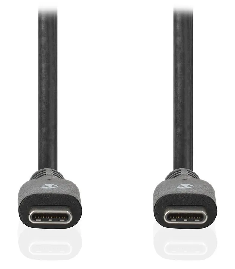 NEDIS kabel USB 3.2 Gen 1/ zástrčka USB-C - zástrčka USB-C/ 60 W/ 4K@60Hz/ 5 Gbps/ poniklovaný/ černý/ box/ 3m