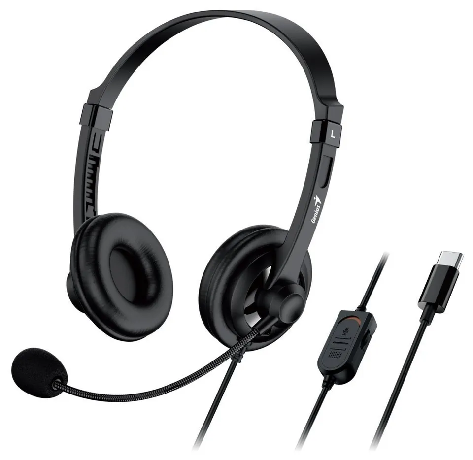 Genius HS-230U, Headset, náhlavní, drátový, s mikrofonem, ovládání hlasitosti, k