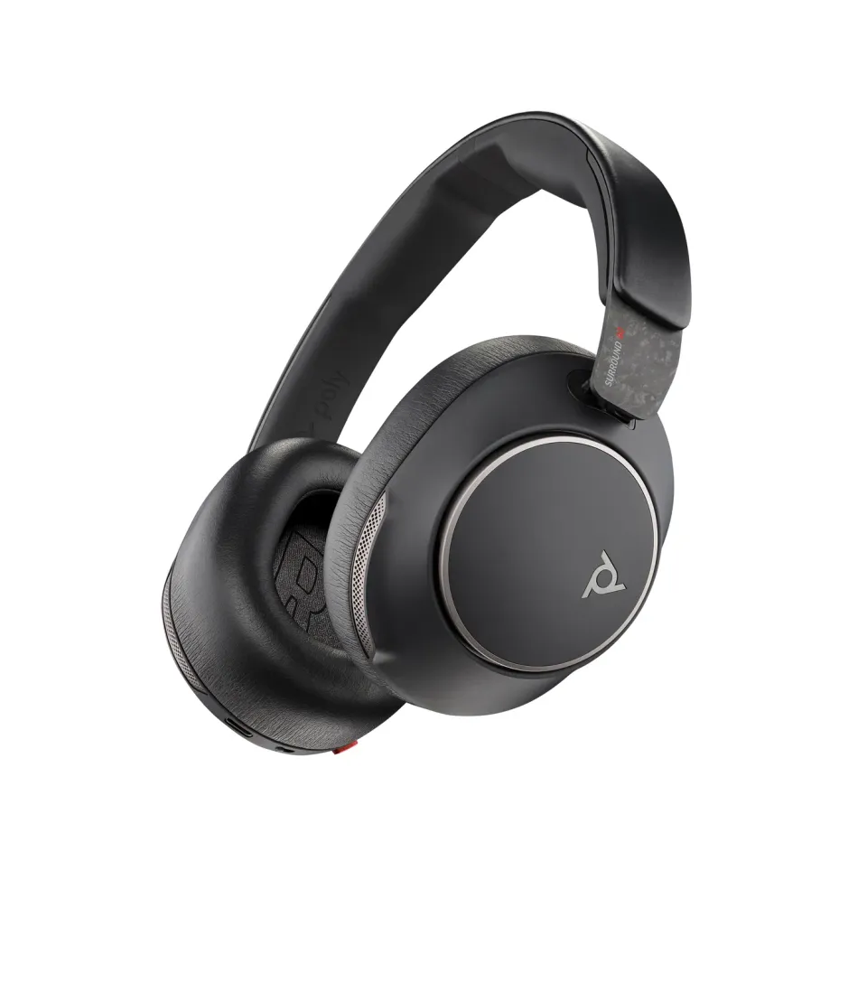 HP Poly bezdrátová náhlavní souprava Voyager Surround 80, BT700 USB-C adaptér, USB-C A adaptér, stereo