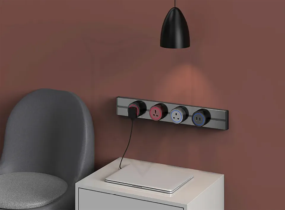 Viking zásuvkový modul A60, 1x USB-A, 1x USB-C, PD, stříbrná