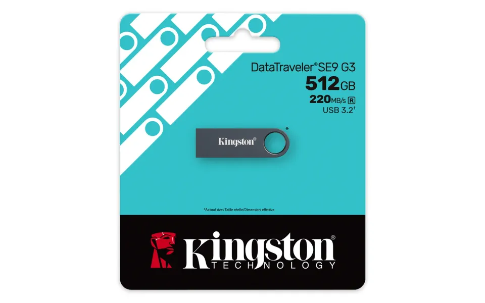 KINGSTON 512GB 220MB/s Kovový USB 3.2 Gen 3 DataTraveler SE9 G3 Dark Nickel